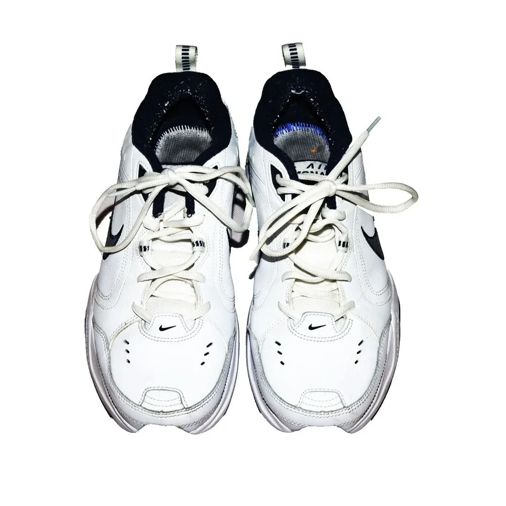 Nike Air Monarch IV Men's 415445-102 White Navy Shoe Size 9